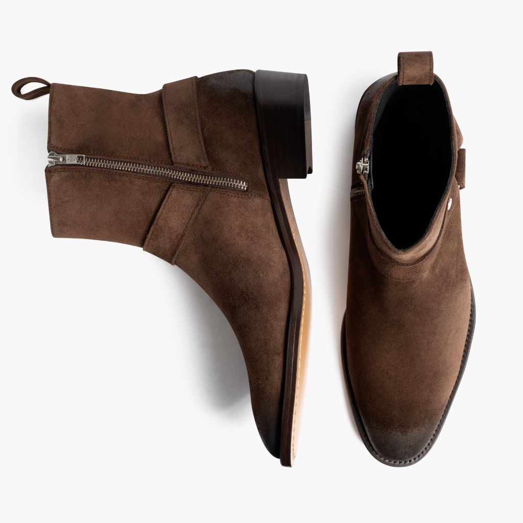 Thursday Boots Brown Suede Ankle Harness Boots Side Zip US 7.5 Blokecore Western Men main image 2