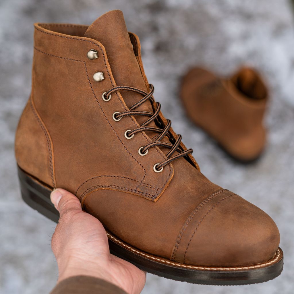Thursday Boot Co Mens Gorp Heritage Rugged Captain Boots 6.5 Natural Tan Leather Men main image 4