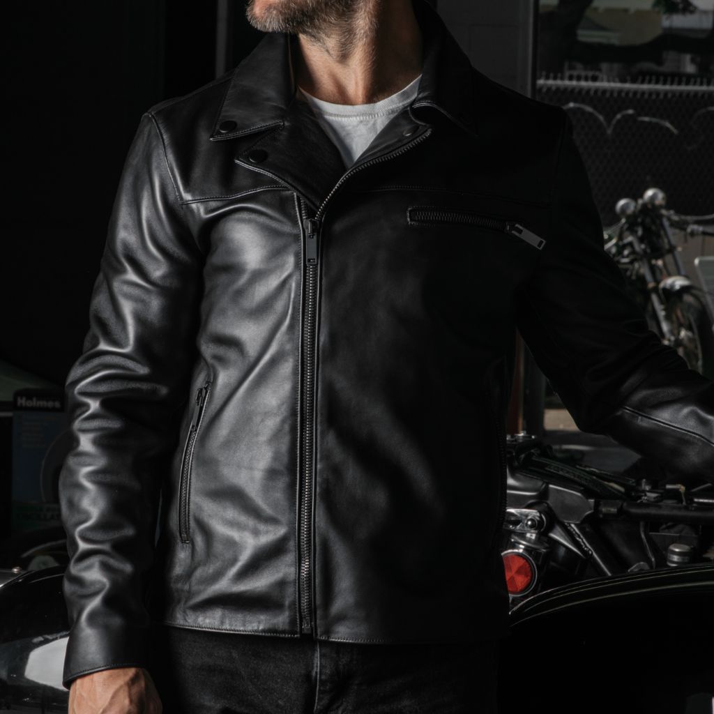 Men's Motorcycle Jacket In Black Leather Thursday Boot Company