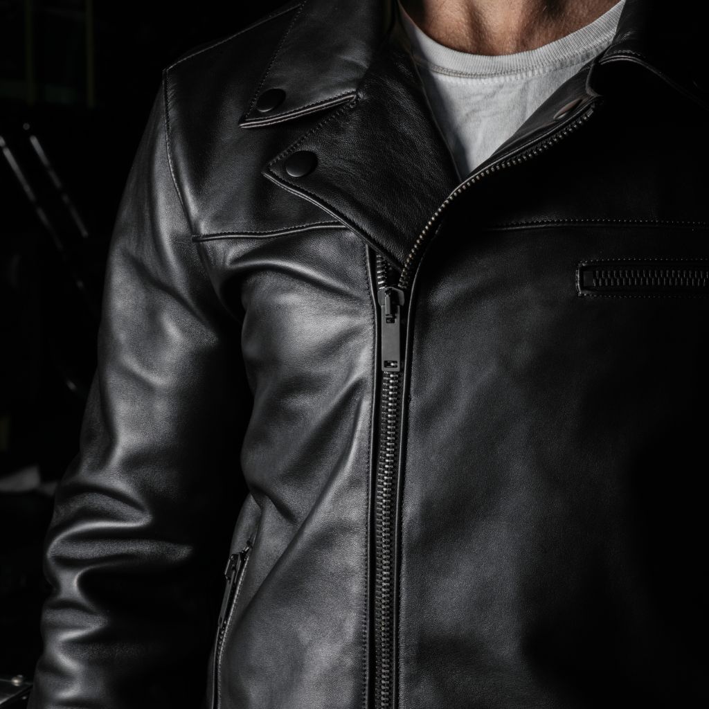 Men's Black Genuine Leather Biker Jacket, Men's Black Lambskin Leather Motorcycle Jacket, Black Leather Moto Jacket For outlet Men, Gift For Him