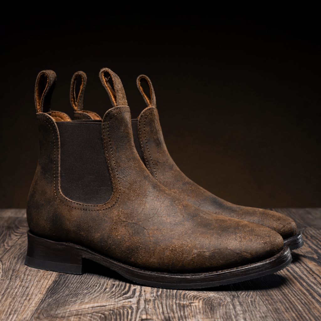 Men's Journeyman Boot In Brown Stone Rambler Leather - Thursday