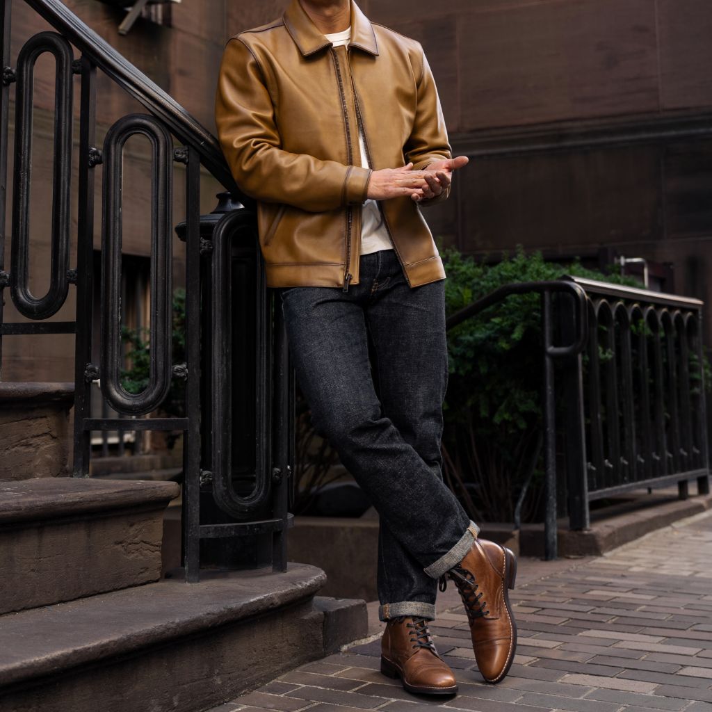 Thursday Boot Company Men's Tan Leather Keanu Jacket Size L