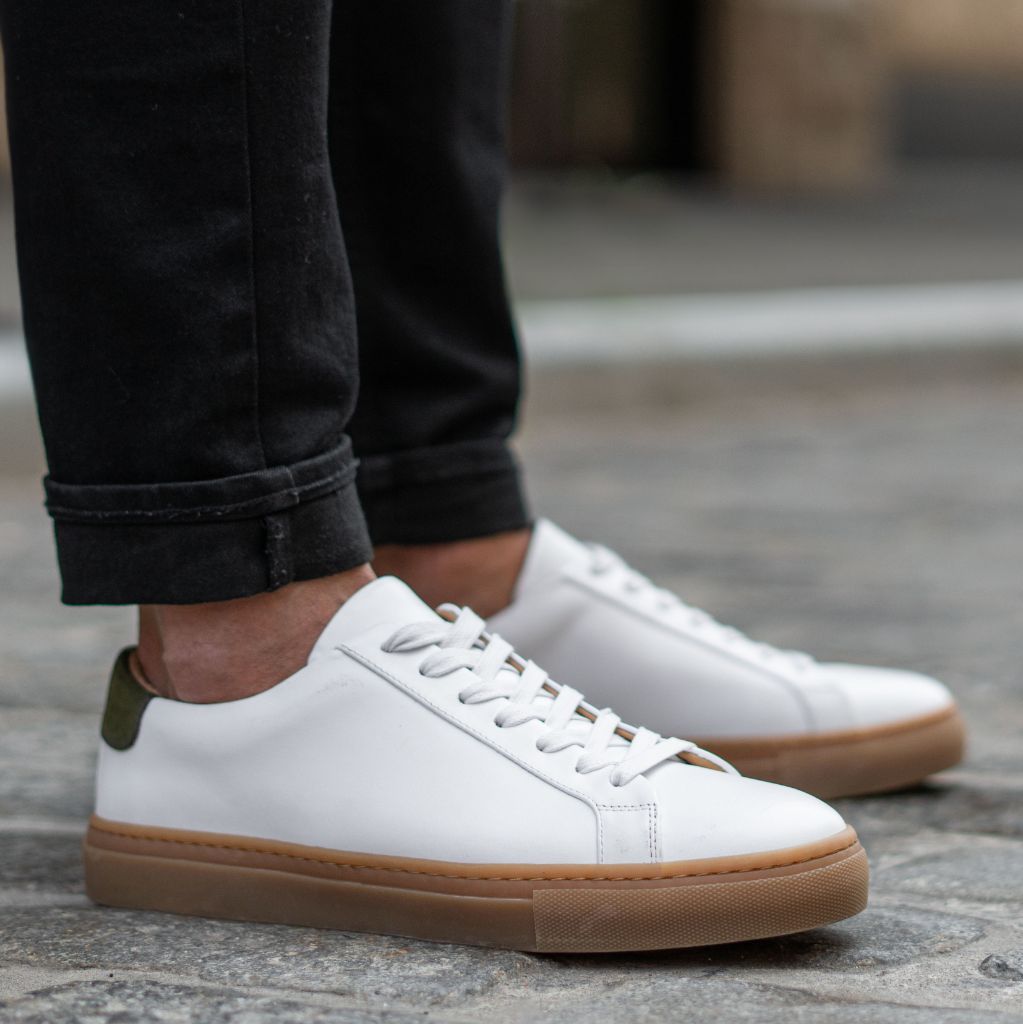 Men's Legacy Low Top In White x Green Leather Thursday Boot Company