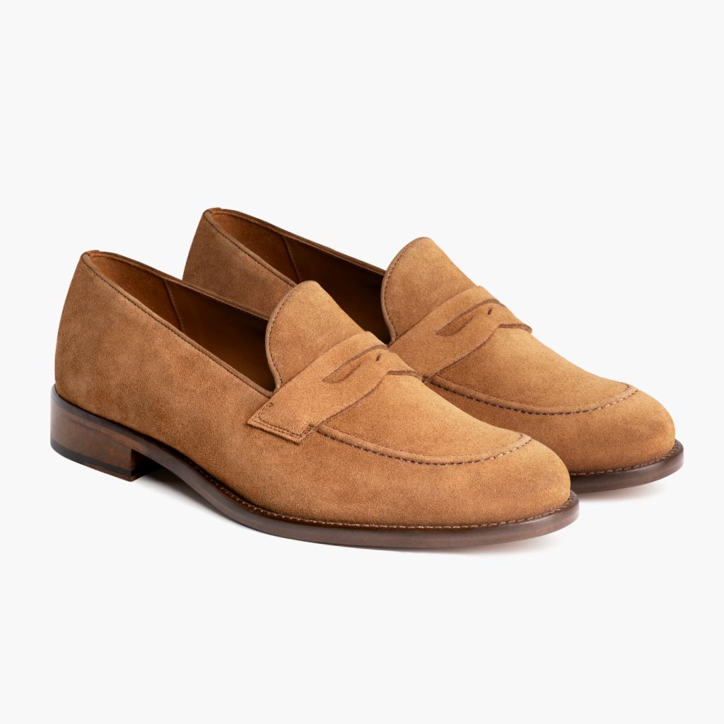 Men's Lincoln Penny Loafer In Tan 'Cider' Oil Snuff Suede - Thursday