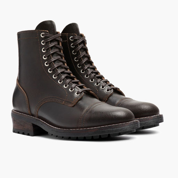 Havana Leather Boots テクスチャードレザー ブーツ Men's Vanguard Lace-Up Boot In Waxed Cacao Leather - Thursday