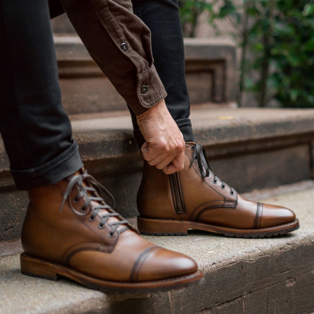 Men&rsquo;s Major Zip-Up Boot In Tan &lsquo;Cuero&rsquo; Leather - Thursday Boots