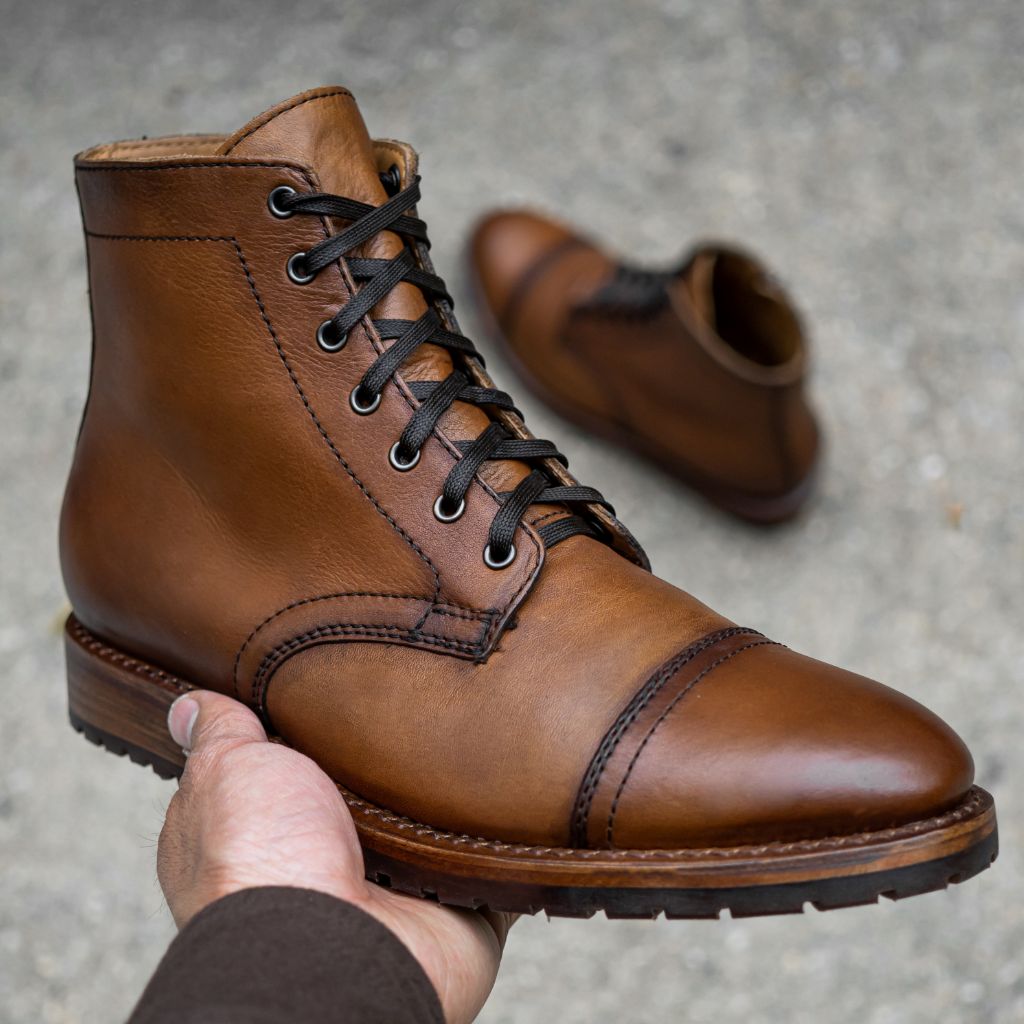 Men's Major Zip-Up Boot In Tan 'Cuero' Leather - Thursday Boots