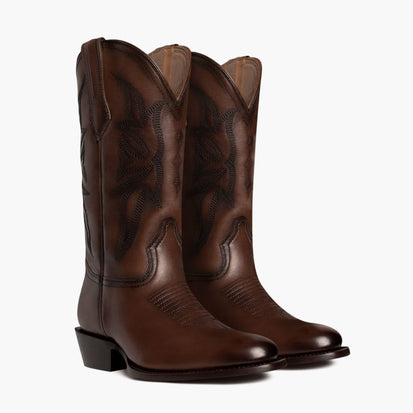 Men's Maverick Cowboy Boot In Brandy Leather - Thursday Boots