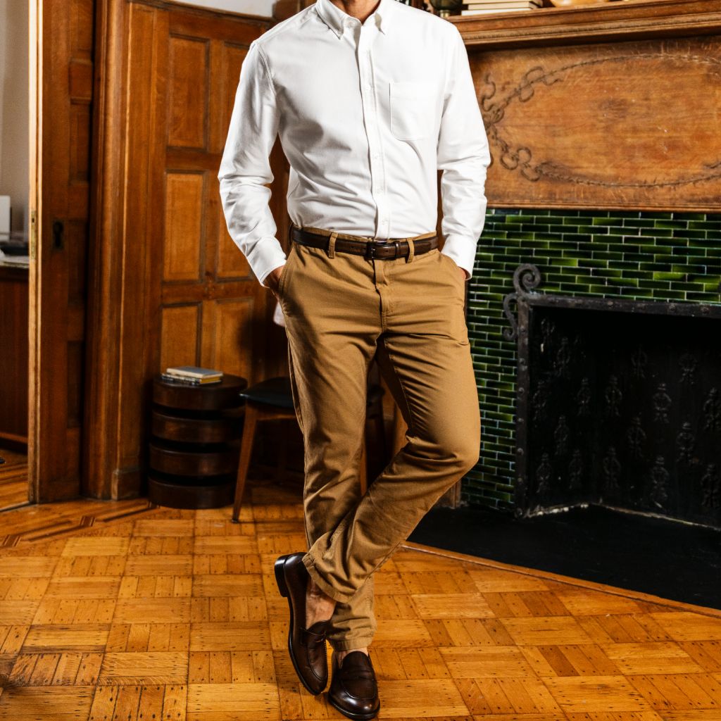 Men's Oxford Cloth Button Down Shirt in White - Thursday Men's Oxford Cloth Button Down Shirt in White - Thursday