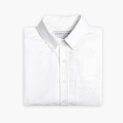 Men's Oxford Cloth Button Down Shirt in White