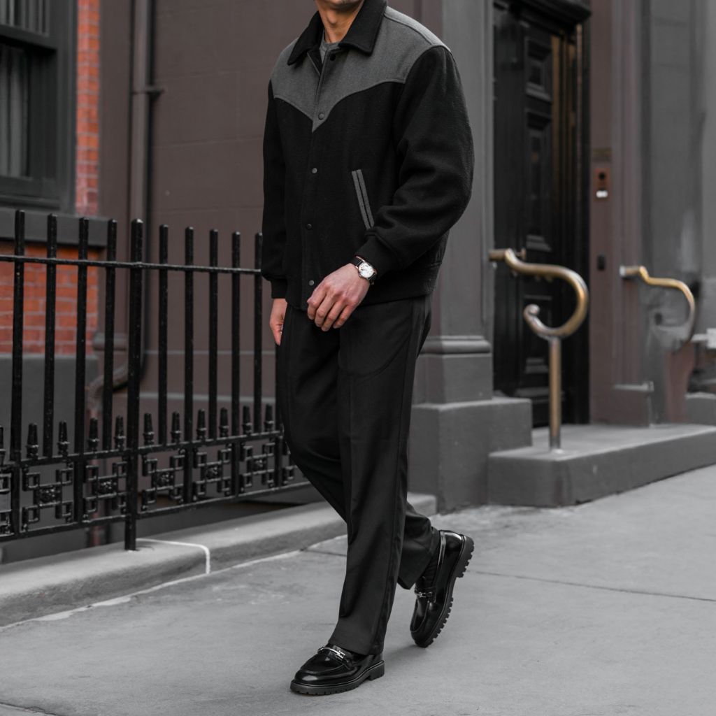 Men's Penny Lug Sole Loafer In Black Silver Thursday