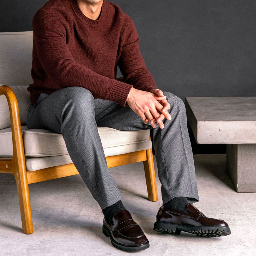 Men's Penny Lug Sole Loafer In Burgundy Leather - Thursday Men's Penny Lug Sole Loafer In Burgundy Leather - Thursday