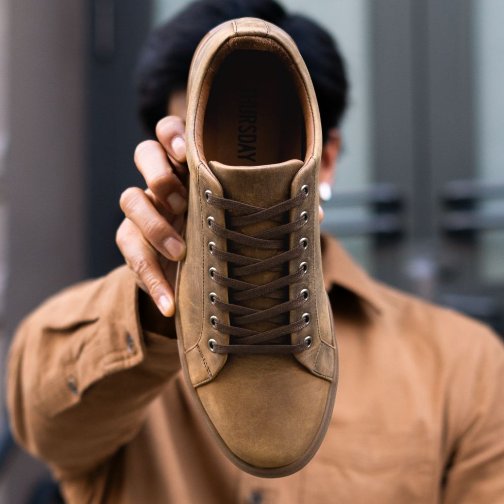 Men's Premier Low Top In Tan 'Burnt Copper' Leather - Thursday