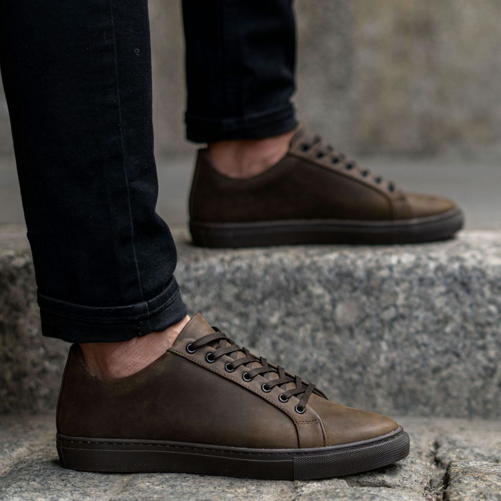 tobacco colored shoes Men's Premier Low Top Sneaker In Brown 'Tobacco' Leather