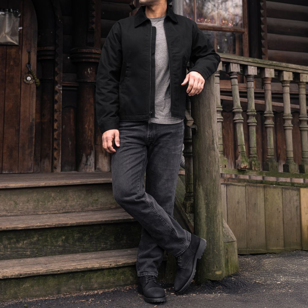 Men's Ranger Jacket in Black Dry Waxed Canvas - Thursday