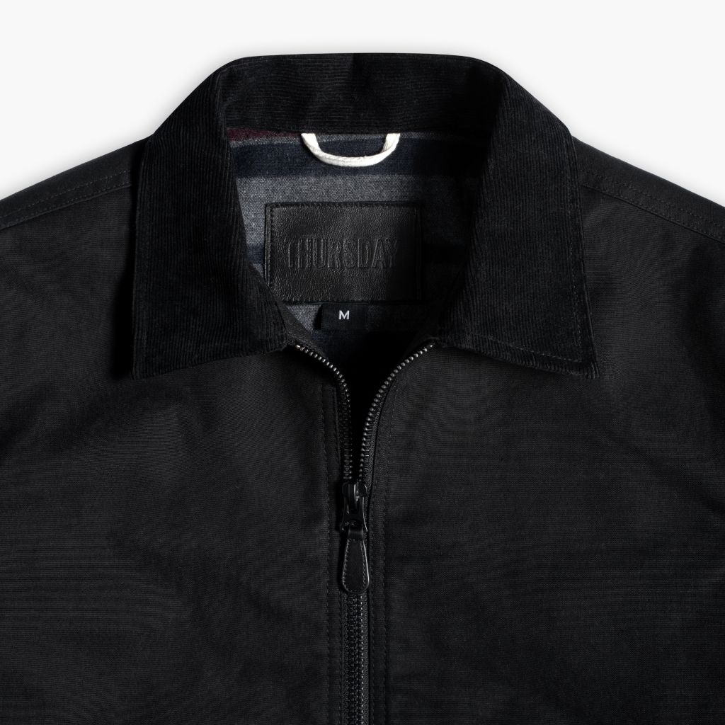 Men's Ranger Jacket in Black Dry Waxed Canvas - Thursday