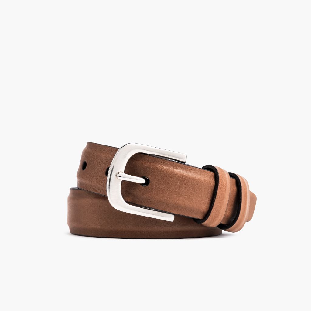 Men's Full Brogue Leather Belt In Black - Thursday Boot Company