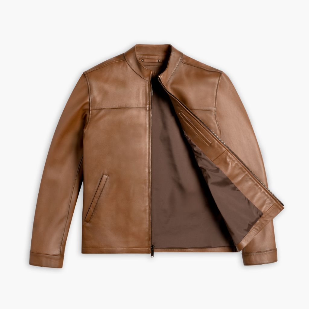 4/1 とさ LEATHER TYPE-2 Men's Rider Jacket In Tan 'Hickory' Leather - Thursday Boot Company