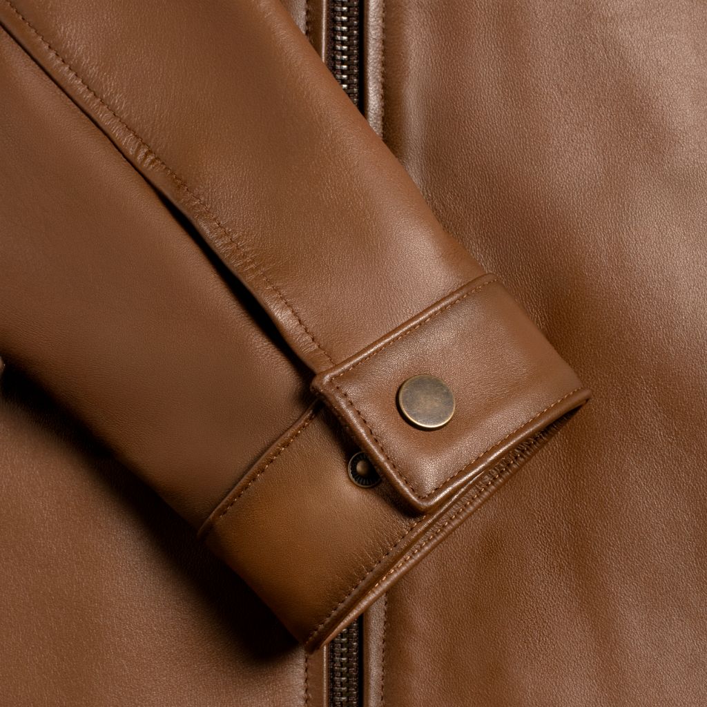 Men's Rider Jacket In Tan 'Hickory' Leather - Thursday Boot Company