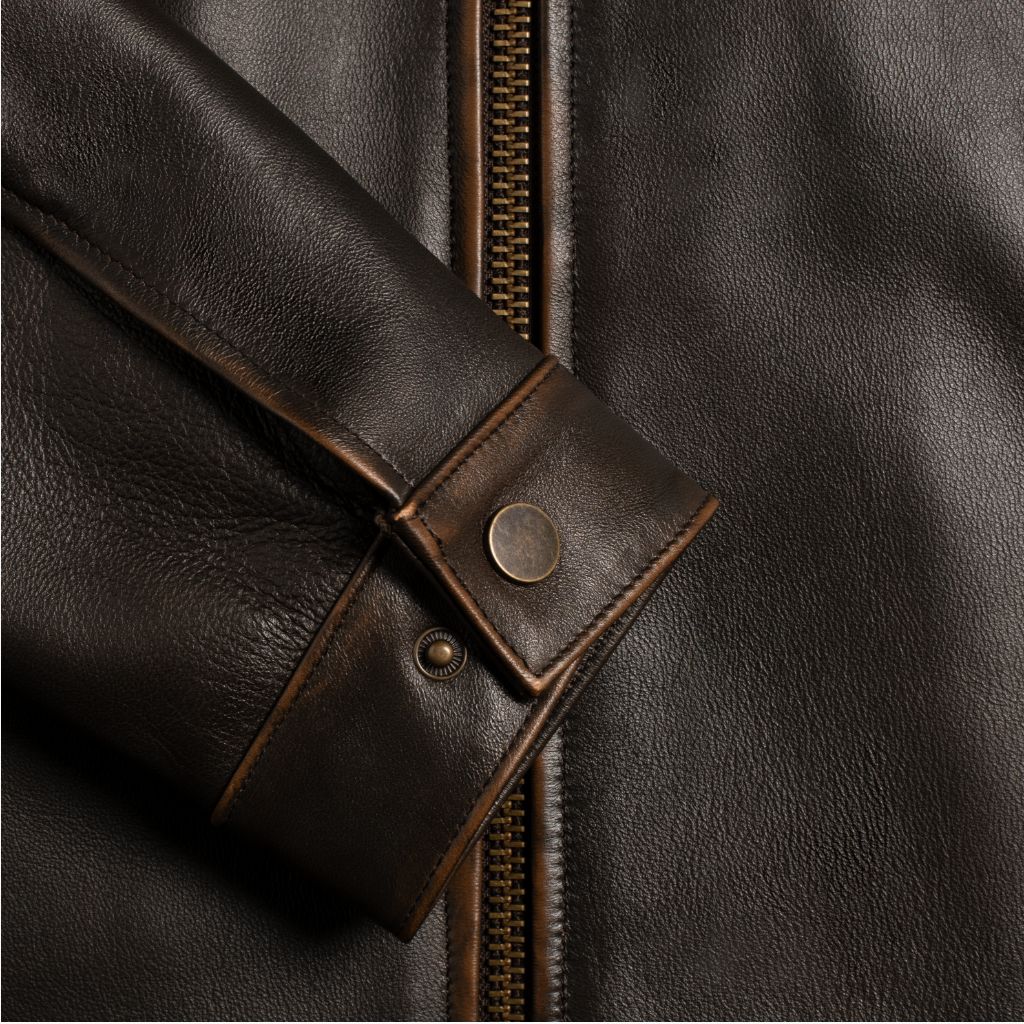 Men's Rider Jacket In Brown 'Java' Leather - Thursday Boot Company