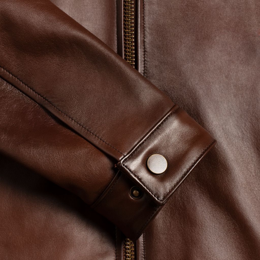 Men's Rider Jacket In Brown 'Rich Mahogany' Leather - Thursday