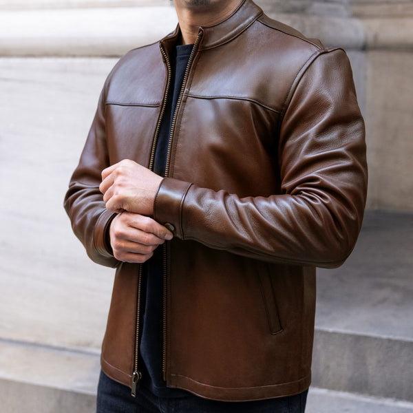 Motorradjacke | Edles Mahagoni 