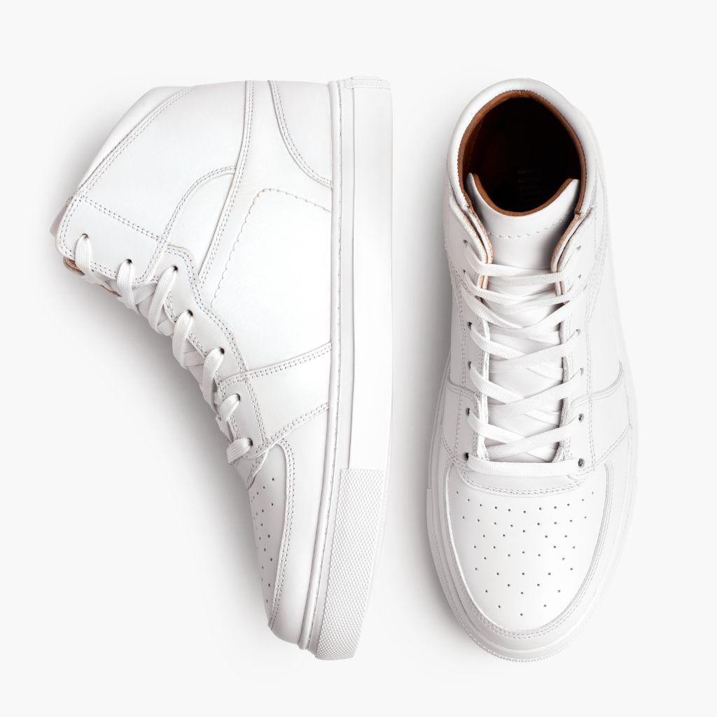 Men's Showtime High Top Sneaker In White Leather Thursday