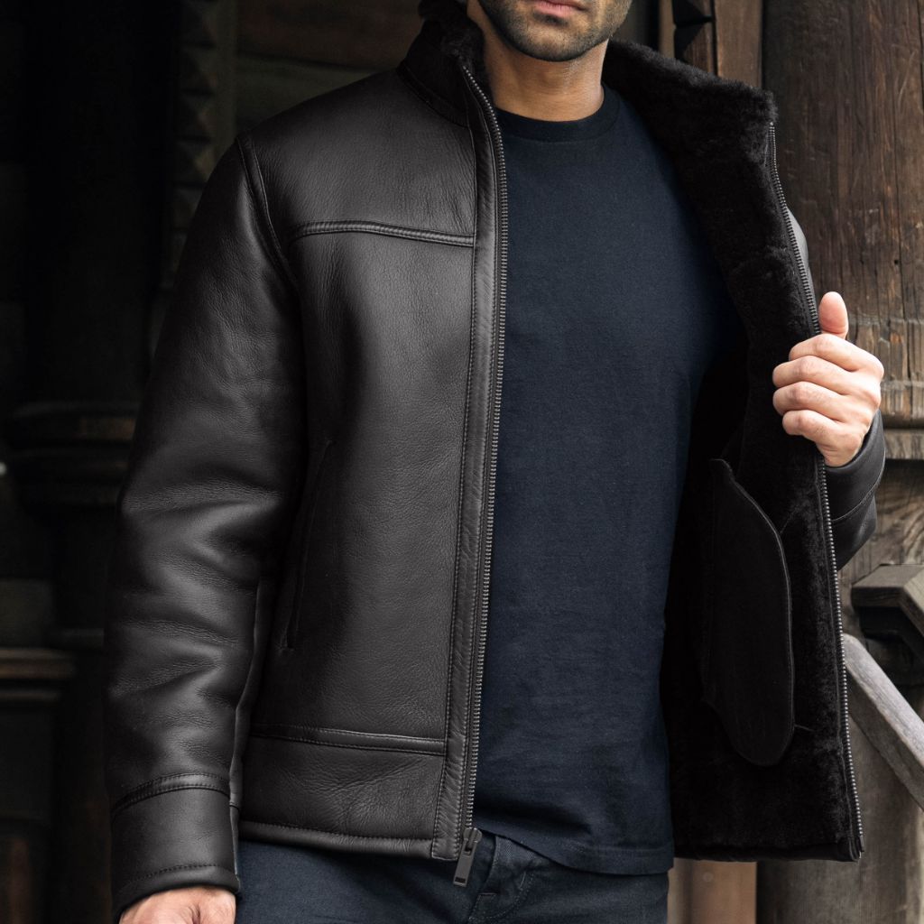 Men's Stallion Shearling Jacket In Black - Thursday