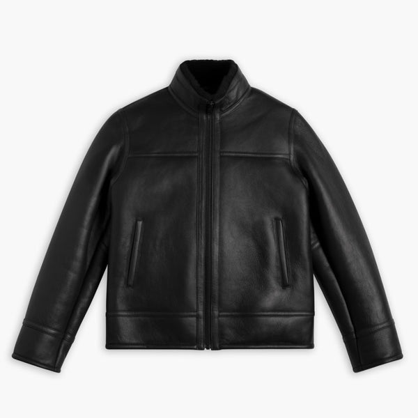Men's Racer Jacket In Black Leather - Thursday Boot Company