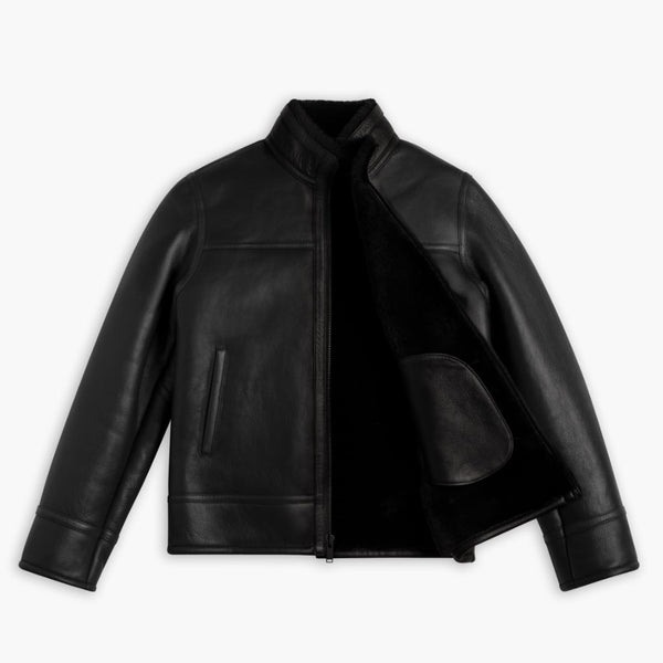 Men's Racer Jacket In Black Leather - Thursday Boot Company