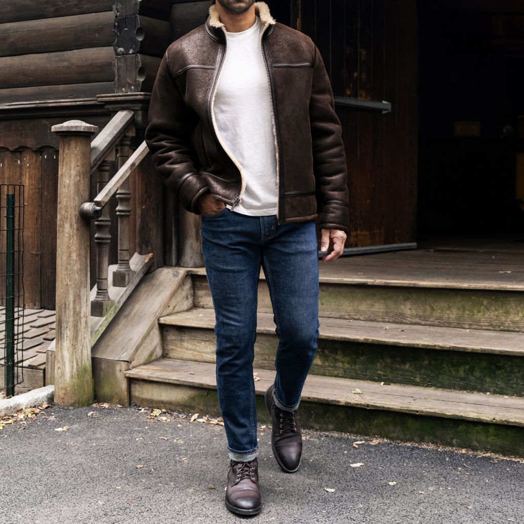 Men's Stallion Shearling Jacket In Brown 'Sequoia' - Thursday
