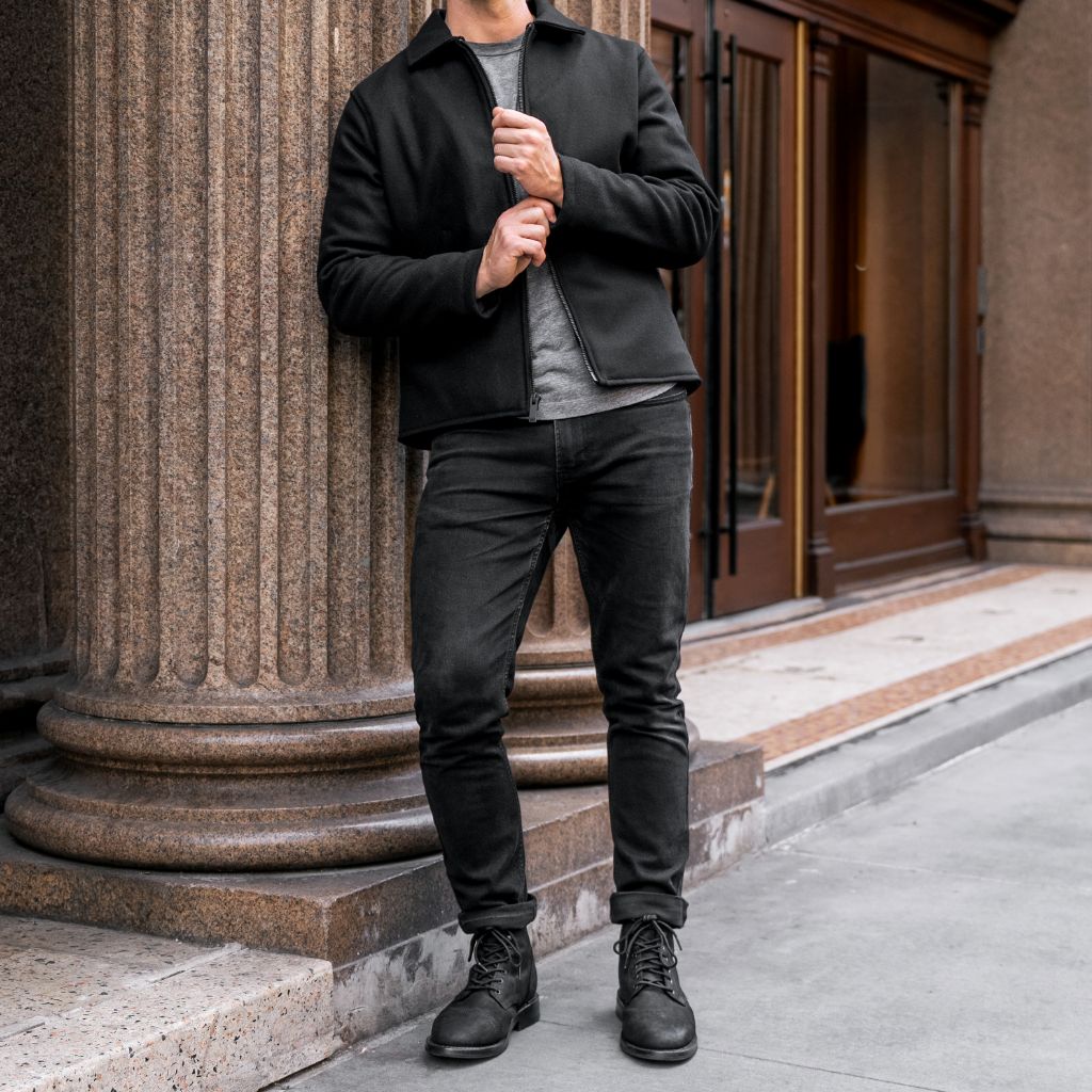 Men's Heavyweight Station Wool Jacket In Black - Thursday