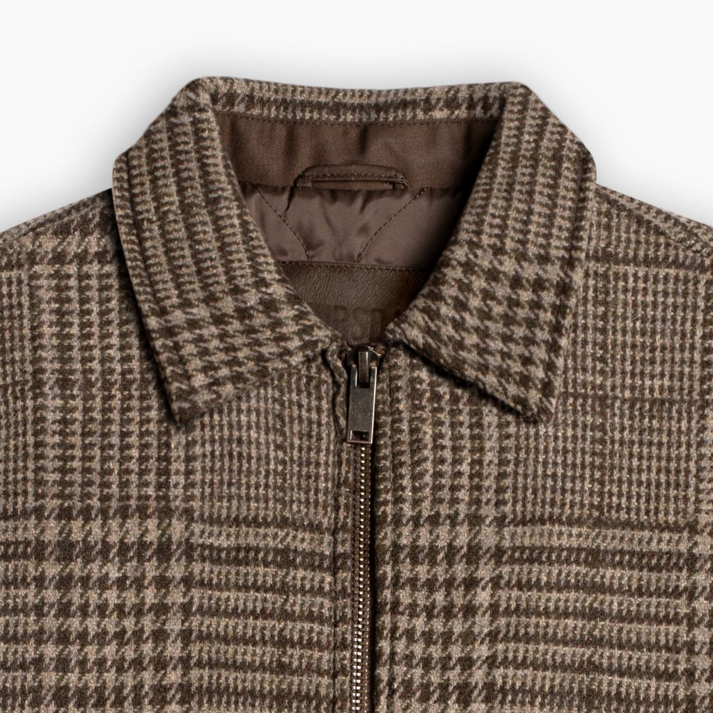 Men's Heavyweight Station Wool Jacket In Brown 'Elmwood' - Thursday