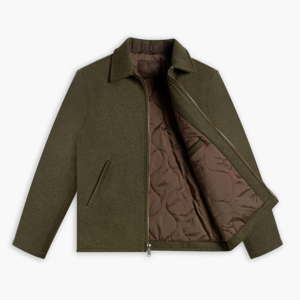 Men's Heavyweight Station Wool Jacket In Olive - Thursday