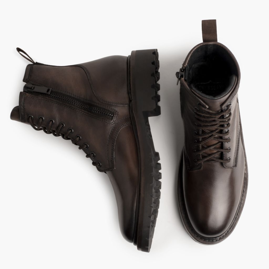 England style men's leisure ankle boots lace-up genuine leather