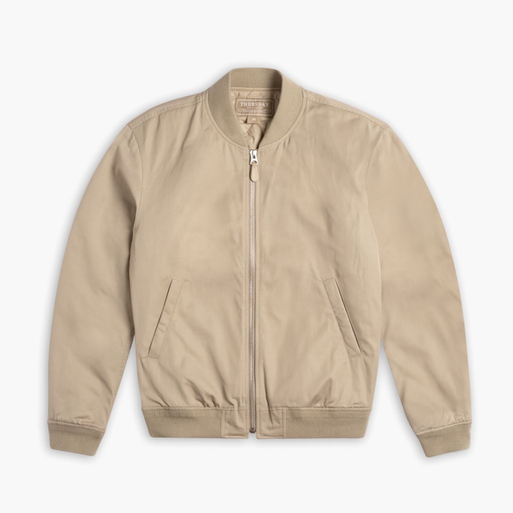 Men's Union Bomber Jacket In Khaki - Thursday