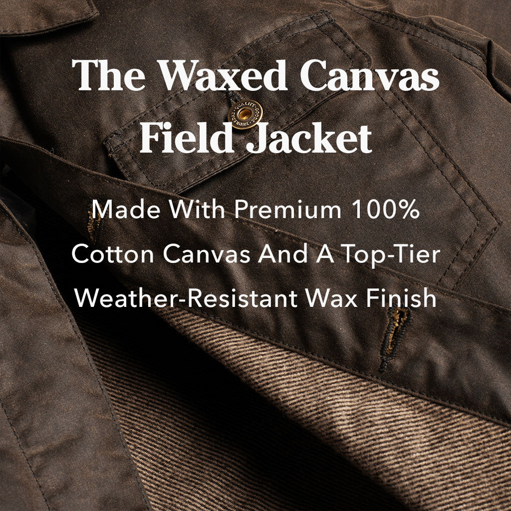 Men's Waxed Canvas Field Jacket in Black - Thursday