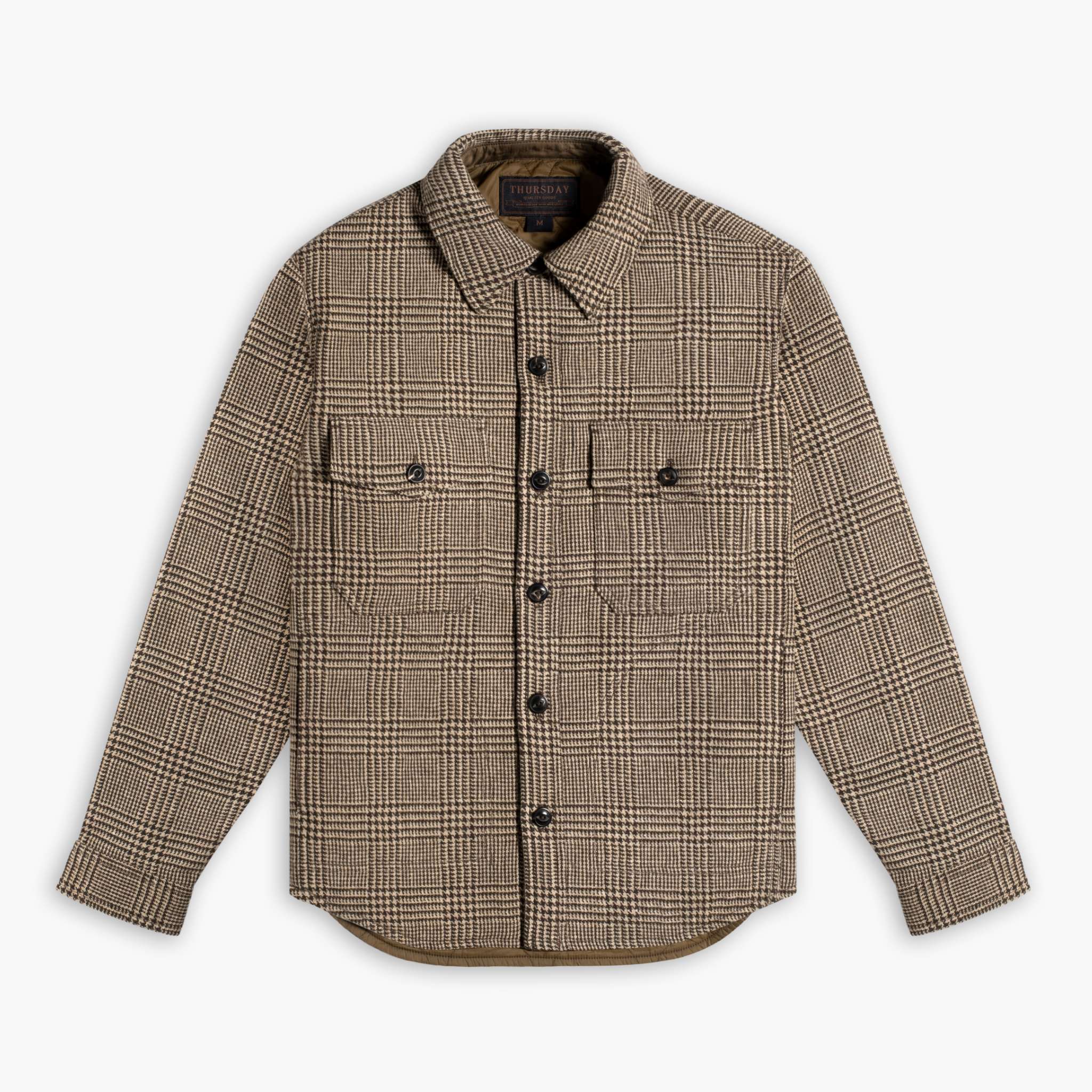Men's Midweight CPO Wool Military Jacket in Brown 'Husk' - Thursday