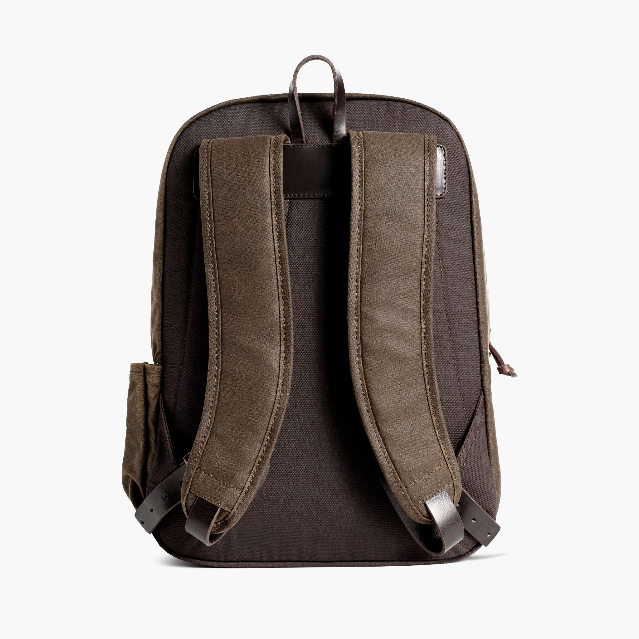adventure utility backpack leather laptop Men's Adventure Pack in Dark Olive Waxed Canvas