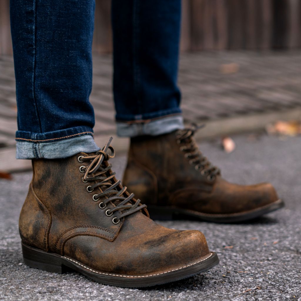 Men's Brawler Boot In Bronze Brown Rambler Leather - Thursday