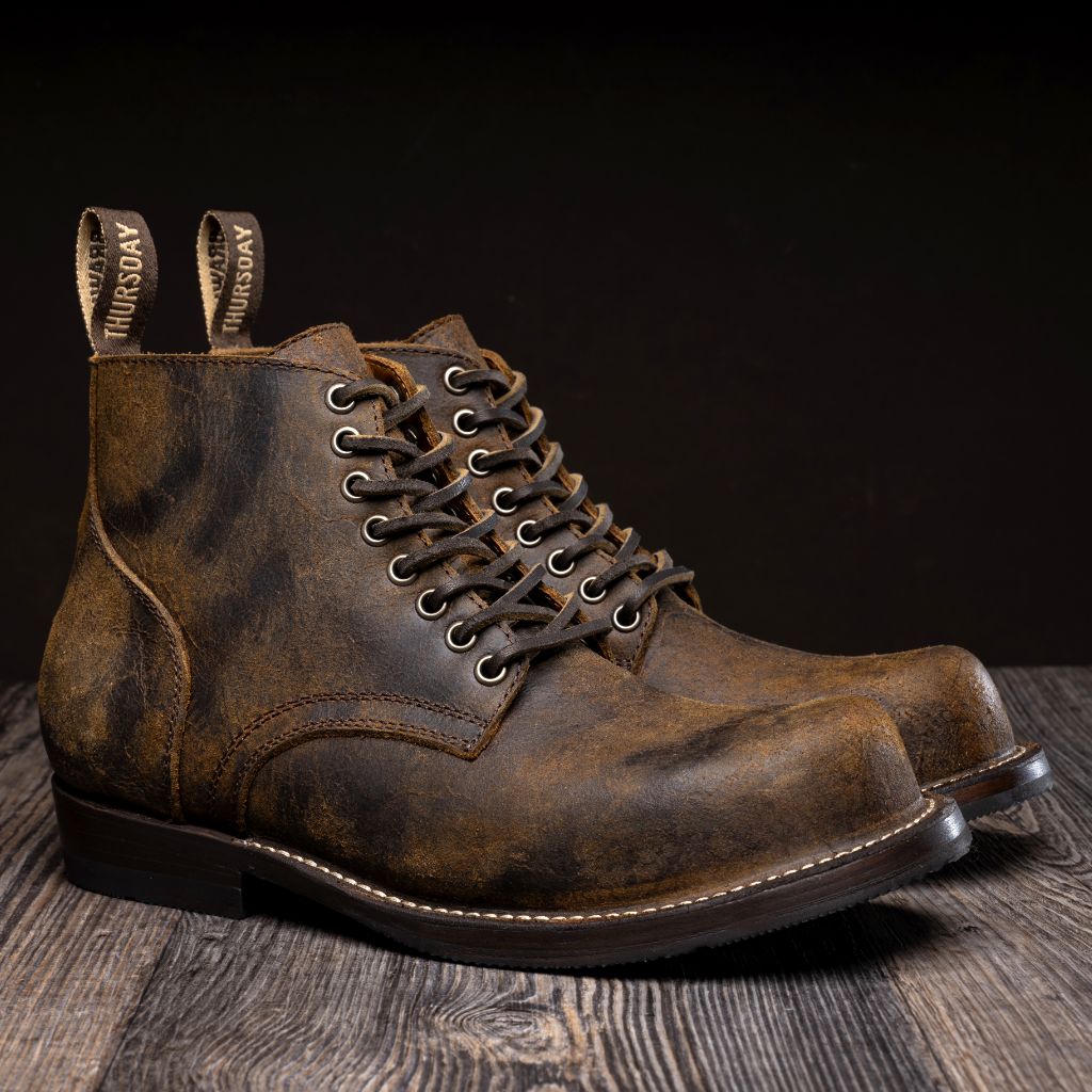 Men's Brawler Boot In Bronze Brown Rambler Leather - Thursday