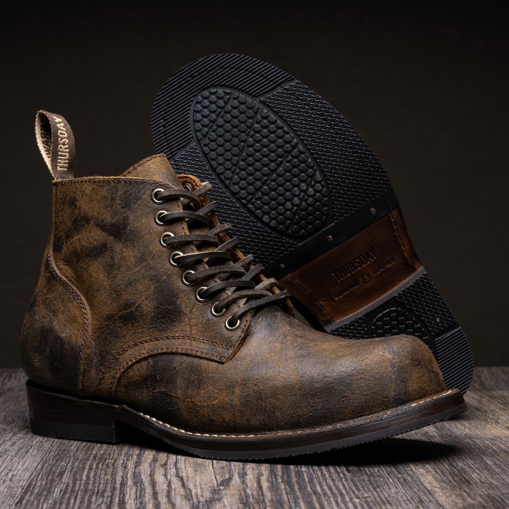 Men\'s Born Boots Dark Brown Leather Lace Up Wrinkle Distressed 11? See Pics Born Boots Men Nigel in Dark Brown — Cabaline main image 3