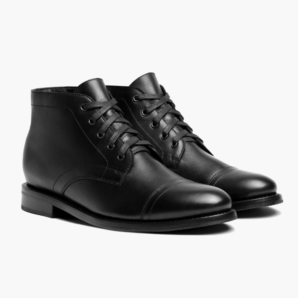Men's Cadet Lace-Up Boot In Black Leather - Thursday Boot Company