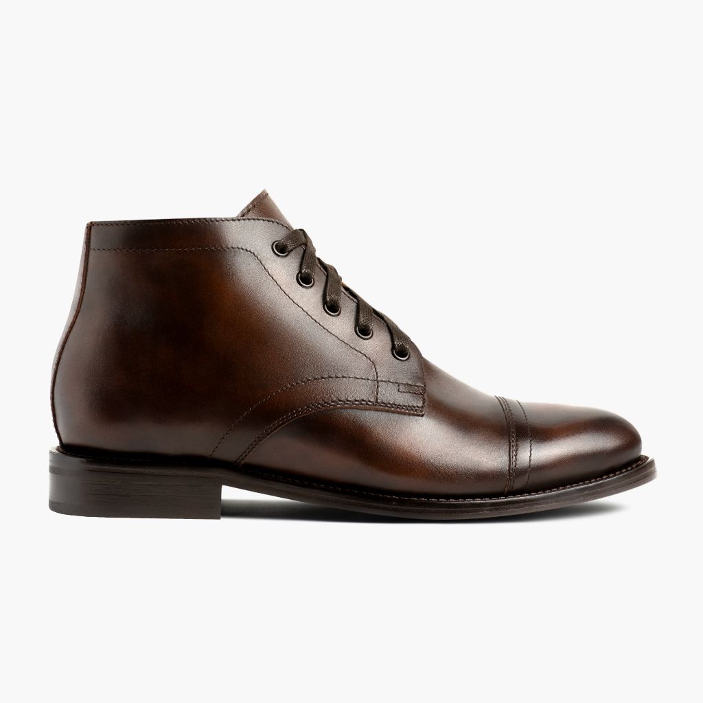 Men's Cadet Lace-Up Boot In Brown 'Rich Mahogany' Leather Thursday