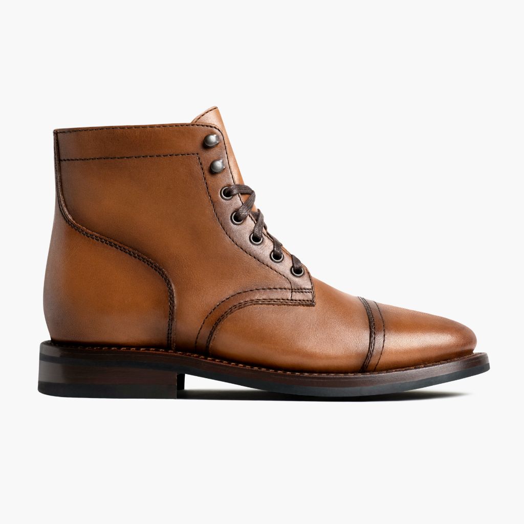 Men's Captain Lace-Up Boot In Tan 'Toffee' Leather - Thursday