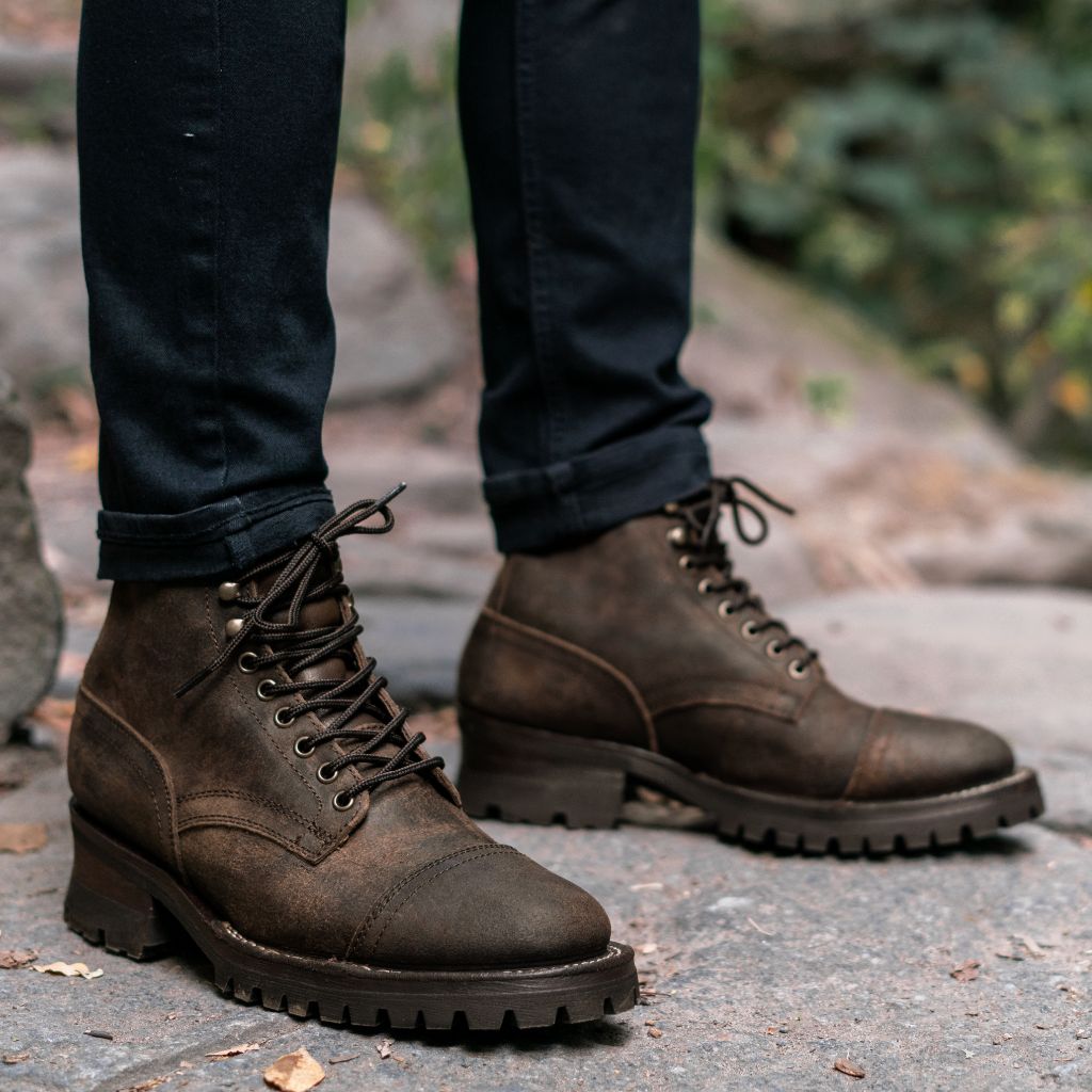 Ematyte ストームウェルト42 ダークブラウン Men's Challenger Boot In Brown 'Stone Rambler' Leather - Thursday