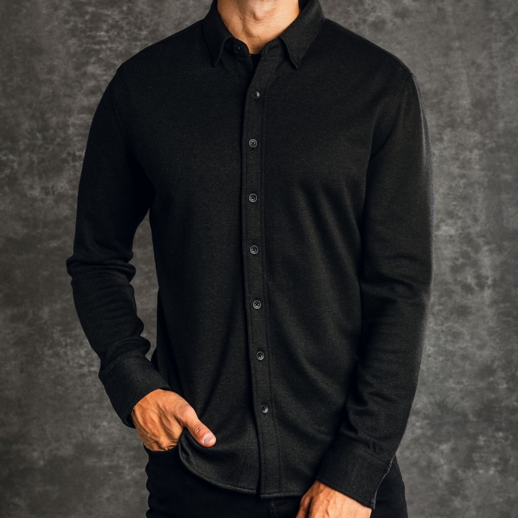Men's Everyday Button-Down Shirt in Black - Thursday Men's Everyday Button-Down Shirt in Black - Thursday