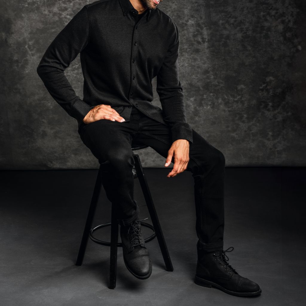 Men's Everyday Button-Down Shirt in Black - Thursday Men's Everyday Button-Down Shirt in Black - Thursday