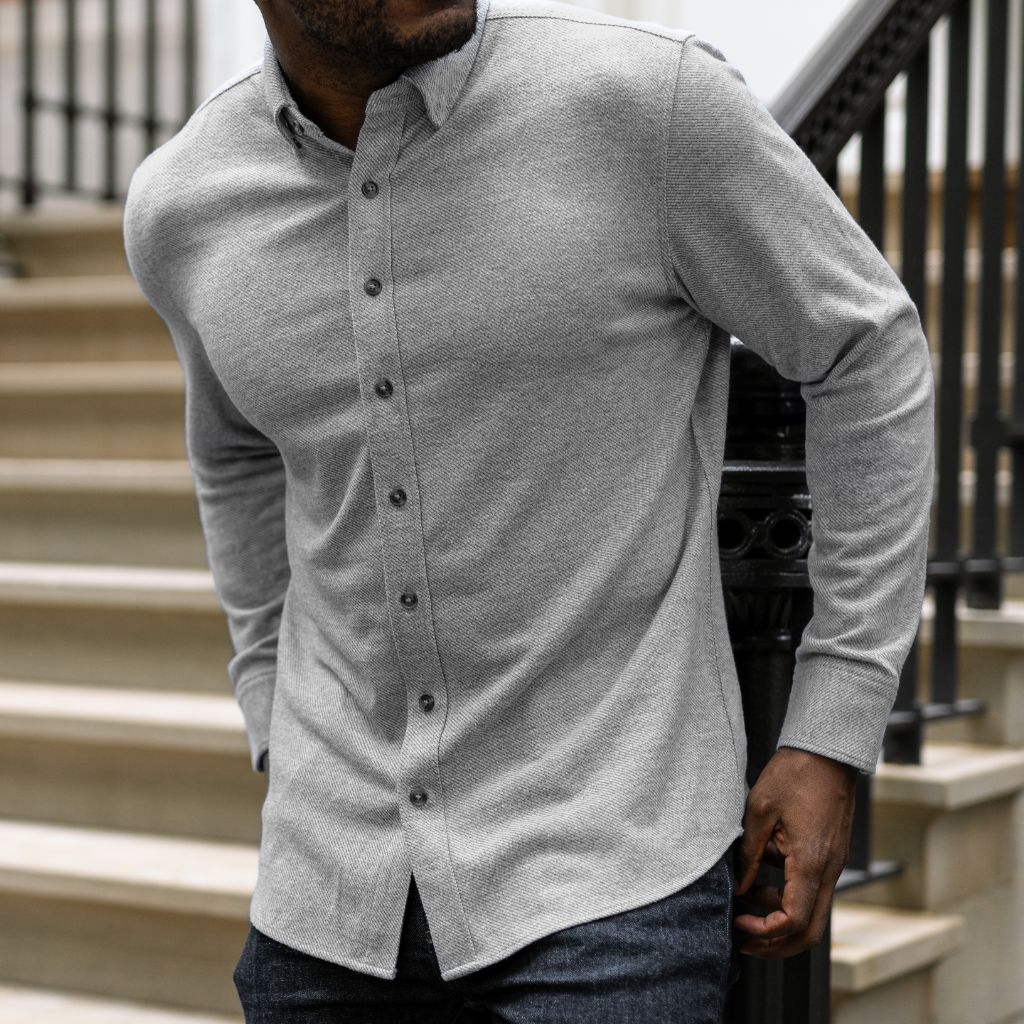 Light gray dress shirt best sale