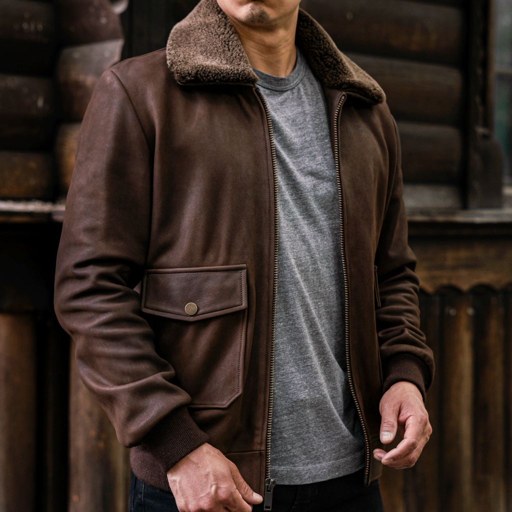 Men's Flight Jacket In Black Leather - Thursday Boot Company